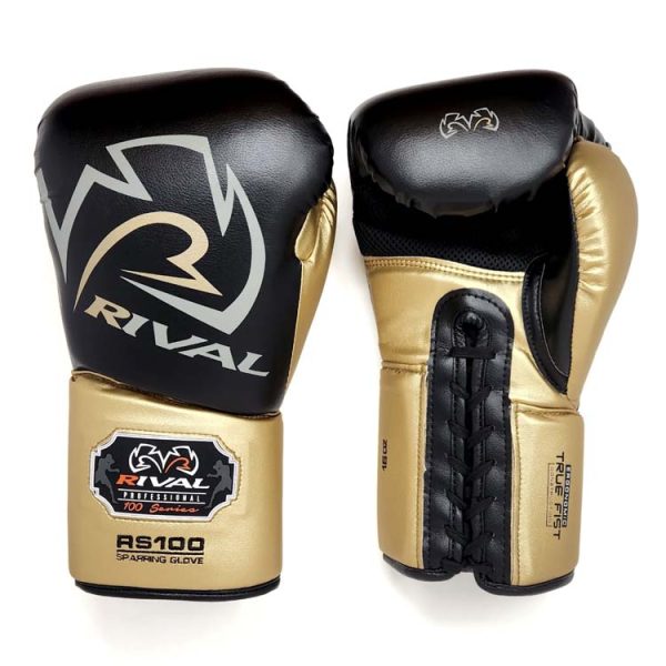 RIVAL RS100 PROFESSIONAL SPARRING GLOVES - BLACK GLOVES 2