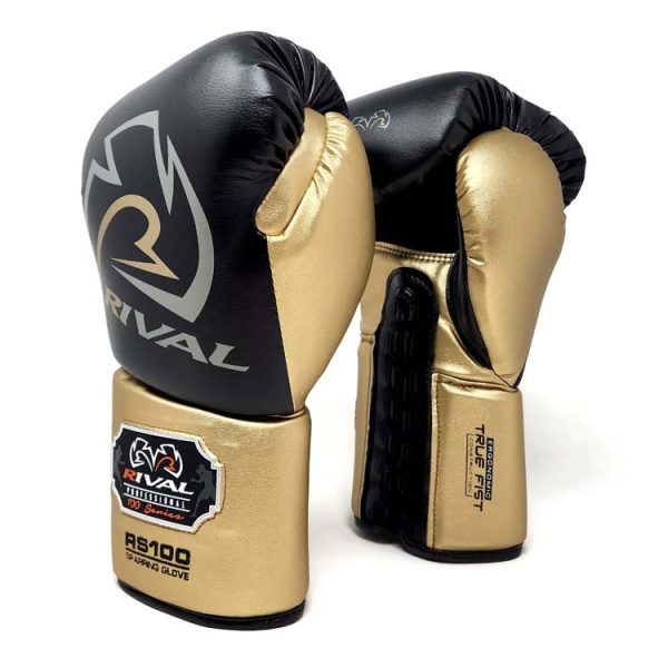 RIVAL RS100 PROFESSIONAL SPARRING GLOVES - BLACK GLOVES 3
